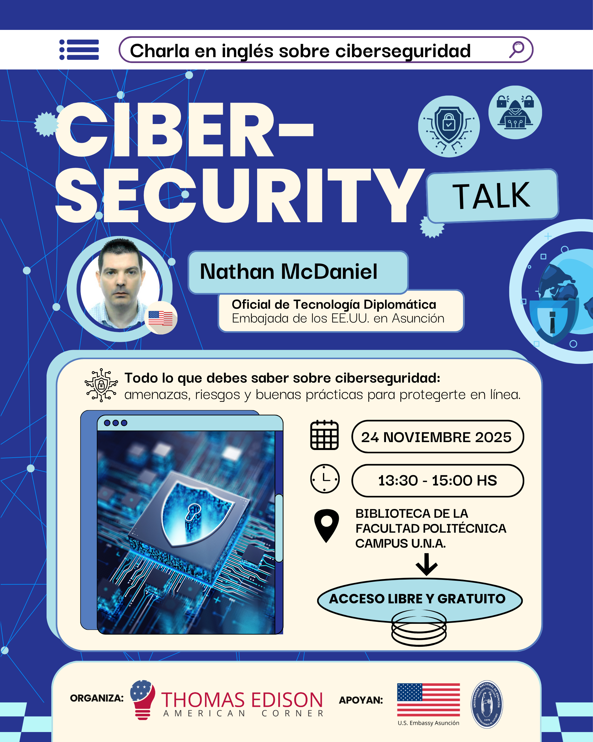 Charla en inglés sobre ciberseguridad - Facultad Politécnica